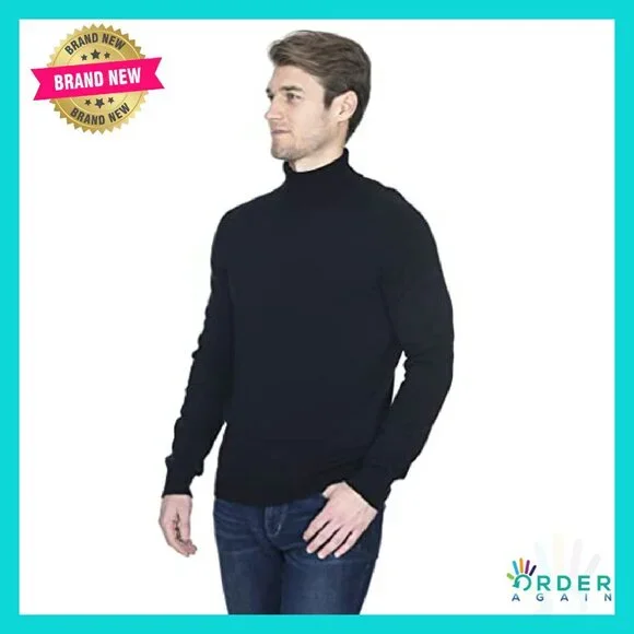 Merino Wool Turtleneck Sweater Classic Minimal Chic Pullover Long Sleeve